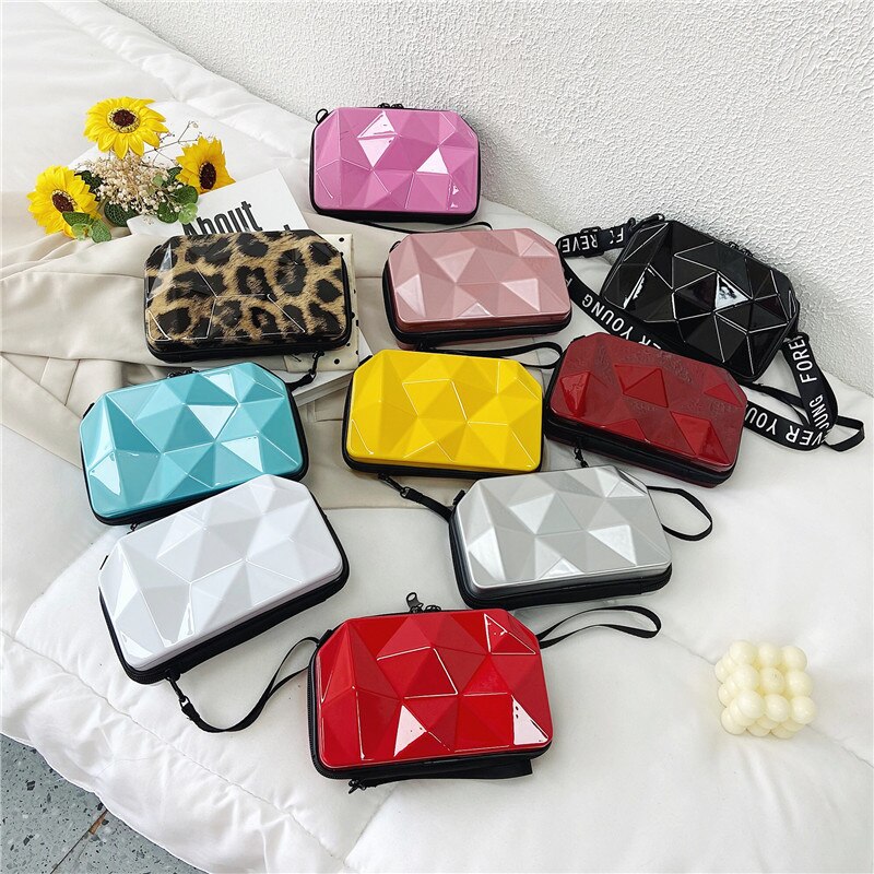 Casual Small Square Bags For Women Solid Color Shoulder Crossbody Bag Zipper Handbags
