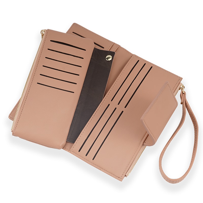 Removable Large Capacity Long Wallets for Women Soft Leather Coin Card Pocket Purses Ladies Brand Designer Clutch Female Wallets