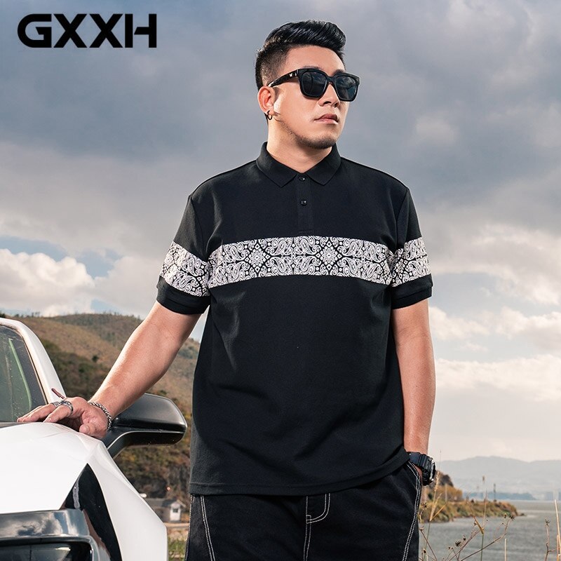 GXXH Plus Size 7XL 6XL Breathable New Mens Polo Shirts with Short Sleeve Top Quality Casual Polo Homme Fashion Men Brand Clothes