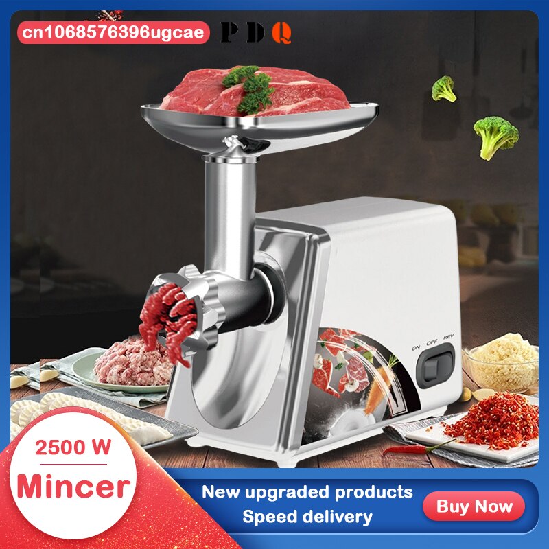 2500W Electric Meat Grinders Stainless Steel Powerful Electric Grinder Sausage Stuffer Meat Mincer Home Kitchen Food Processor