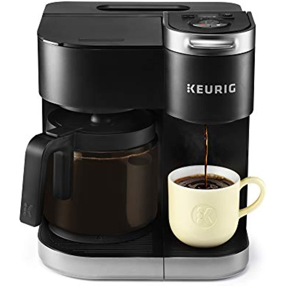 Keurig K-Duo Coffee Maker, Single Serve and 12-Cup Carafe Drip Coffee Brewer, Compatible with K-Cup Pods and Ground Coffee Black