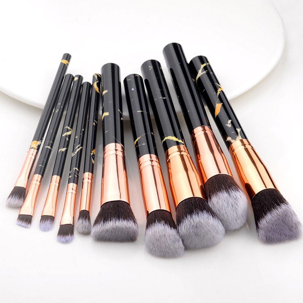 10Pcs Marble Makeup Brushes Tool Set Cosmetic Powder Eye Shadow Foundation Blush Blending Beauty Make Up Brush Maquiagem