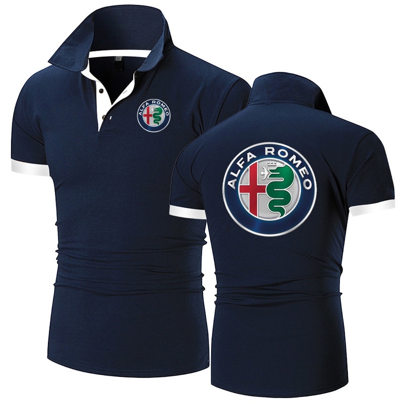 Summer Men's Polo shirt Alfa Romeo Printing Casual High Quality Cotton Short Sleeves Man Harajuku Classic Tops Custom T-shirt