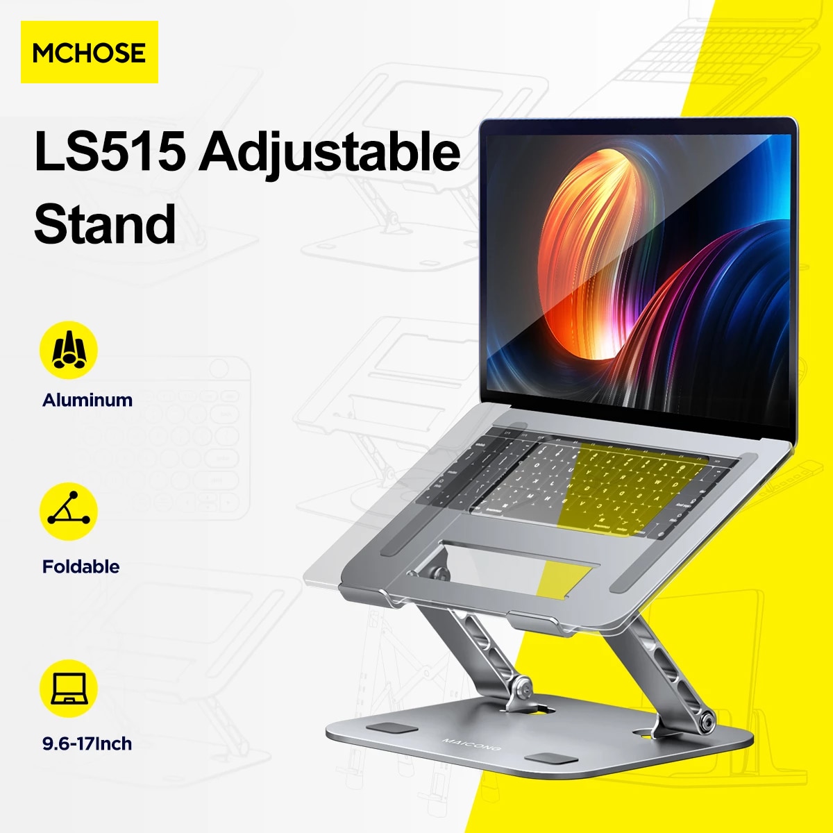 MC 515 Laptop Stand Foldable Aluminum Alloy Portable Notebook Stand 10-17 Inch Macbook Air Pro Computer Bracket Laptop Holder